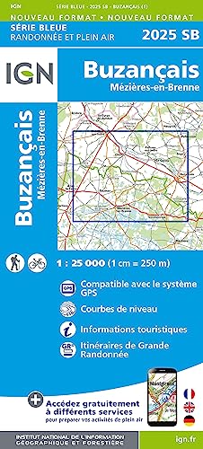 IGN Karte, Serie Bleue Top 25 Buzançais Mézière (Série Bleue, Band 2025) von IGN Frankreich