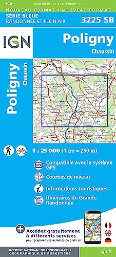 IGN Topographische Karte, Poligny Chaussin (Série Bleue, Band 3225)
