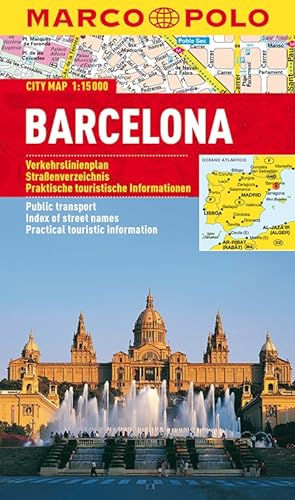 MARCO POLO Cityplan Barcelona 1:15 000: Verkehrslinienplan, Straßenverzeichnis, Praktische touristische Informationen. Laminiert (MARCO POLO Citypläne)