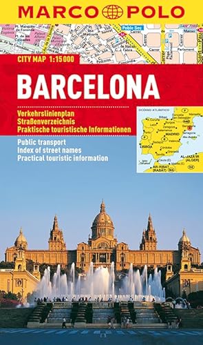 MARCO POLO Cityplan Barcelona 1:15 000: Verkehrslinienplan, Straßenverzeichnis, Praktische touristische Informationen. Laminiert (MARCO POLO Citypläne)