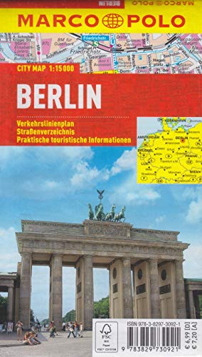 MARCO POLO Cityplan Berlin 1:15 000: Verkehrslinienplan, Straßenverzeichnis, Praktische touristische Informationen. Laminiert (MARCO POLO Citypläne)