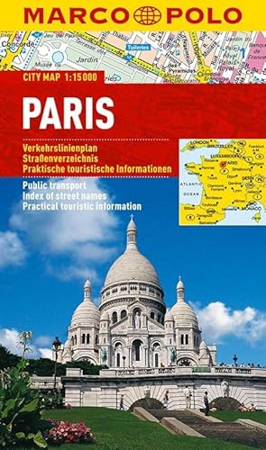 MARCO POLO Cityplan Paris 1:15 000: Verkehrslinienplan, Straßenverzeichnis, Praktische touristische Informationen. Laminiert (MARCO POLO Citypläne)