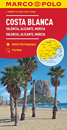 MARCO POLO Regionalkarte Costa Blanca 1:200.000: Valencia, Alicante, Castellón, Murcia