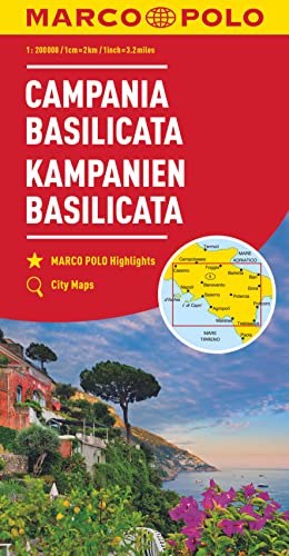MARCO POLO Regionalkarte Italien 12 Kampanien, Basilicata 1:200.000: Übersichtskarte zum Ausklappen, Entfernungstabelle, Ortsregister, 4 Citypläne von Mairdumont