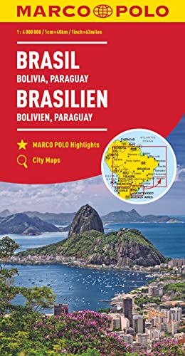MARCO POLO Kontinentalkarte Brasilien, Bolivien, Paraguay, Uruguay 1:4 Mio.: Mit Marco Polo Highlights und City Maps von MAIRDUMONT