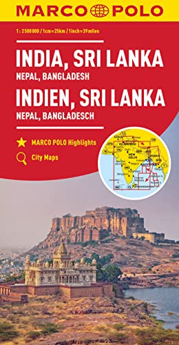 MARCO POLO Kontinentalkarte Indien, Sri Lanka 1:2,5 Mio.: Nepal, Bangladesch