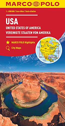 MARCO POLO Kontinentalkarte USA 1:4 Mio.: Mit Marco Polo Highlights und City Maps