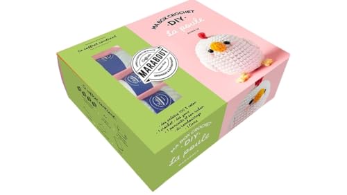 Ma box crochet Poule Apily: Avec 4 fils de couleur 100% coton, 1 crochet, 2 yeux, 1 pancarte vierge et son ruban, du rembourrage von MARABOUT