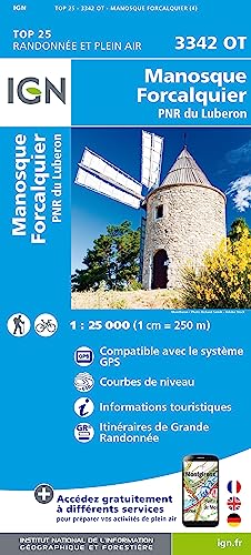 Manosque Forcalquier PNR du Luberon 1:25 000 (TOP 25) von IGN Frankreich
