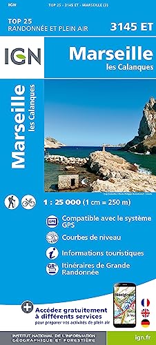 Marseille 1 : 25 000: Les Calanques (TOP 25) von IGN Frankreich