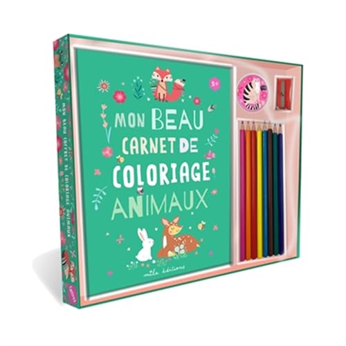 Mon beau coffret de coloriage - Animaux: Avec 1 livre de coloriage, 8 crayons de couleur, 1 taille-crayon et 15 stickers von MILA