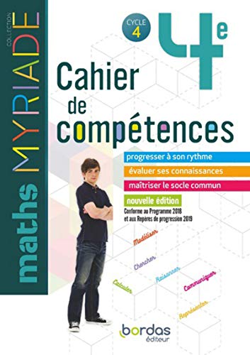 Myriade Maths 4e 2019 Cahier de compétences élève von Bordas