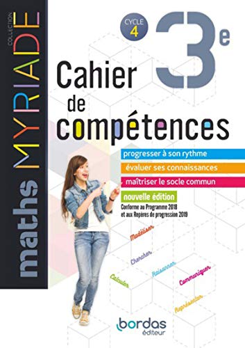 Myriade Maths 3e 2019 Cahier de compétences élève Cycle 4