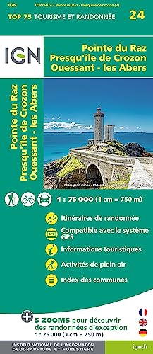 Pointe Raz Presqu'Ile de Crozon 1:75 000: 1:75000 (TOP 75, Band 75024)