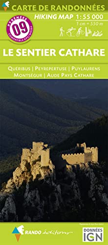 Pyrénées Carte 9 Sentier Cathare - Queribus (CARTES PYRENEES - 1/55.000)