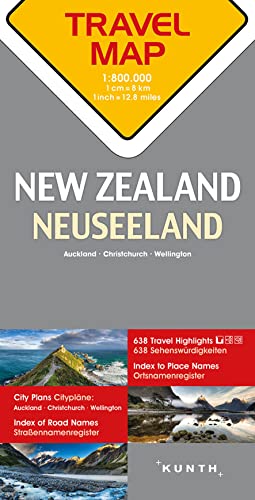 KUNTH TRAVELMAP Neuseeland 1:800.000: Travel Map New Zealand