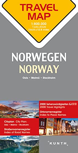 KUNTH TRAVELMAP Norwegen 1:800.000: Travel Map Norway