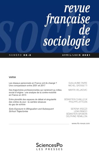 Revue Française de Sociologie T62-2: Varia von SCIENCES PO