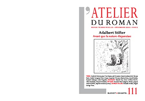 Revue atelier du roman 111: Adalbert Stifter – Avant que la nature disparaisse (111) von BUCHET CHASTEL