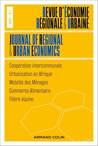 Revue d'économie régionale et urbaine Nº1/2025: Varia von ARMAND COLIN