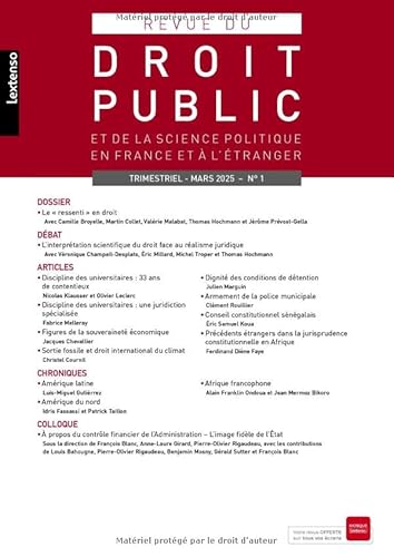 Revue du Droit Public 01/2025 Revue du Droit Public 01/2025 von LGDJ