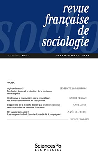 Revue francaise de sociologie T62-1: Varia