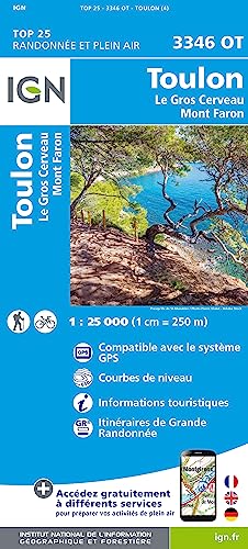 Toulon - Le Gros Cerveau - Mont Faron 1:25 000 (TOP 25)