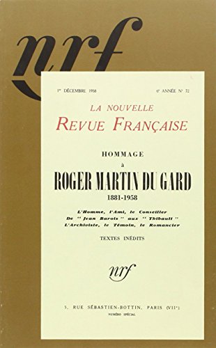 Hommage à Roger Martin du Gard: (1881-1958)