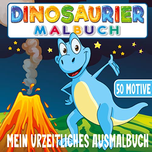 Dinosaurier Malbuch - Mein urzeitliches Malbuch: 50 kreative Ausmalvorlagen für Jungen von 4 - 8 Jahren.