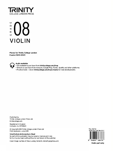 Trinity College London Violin Exam Pieces 2020-2023: Grade 8 (part only)