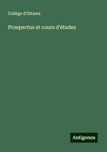 Prospectus et cours d'études von Antigonos Verlag