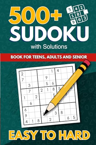 500+ Sudoku Puzzle Book with Solutions: A Book With More Than 500 Sudoku Puzzles from Easy to Hard for adults von Independently published