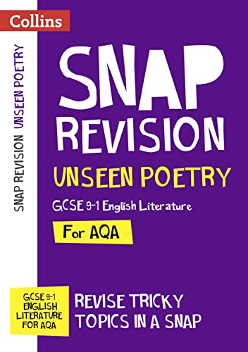 AQA Unseen Poetry Anthology Revision Guide: Ideal for home learning, 2022 and 2023 exams (Collins GCSE Grade 9-1 SNAP Revision) von Collins
