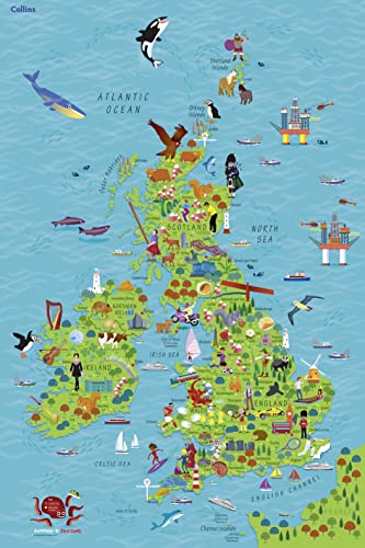 Children’s Wall Map of the United Kingdom and Ireland: Ideal way for kids to improve their UK knowledge von Collins