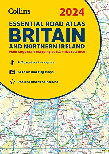 2024 Collins Essential Road Atlas Britain and Northern Ireland: A4 Spiral (Collins Road Atlas)