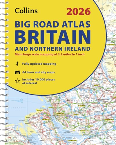 2026 Collins Big Road Atlas Britain and Northern Ireland: Clear and detailed map of Britain and Northern Ireland in A3 size with spiral binding (Collins Road Atlas) von Collins