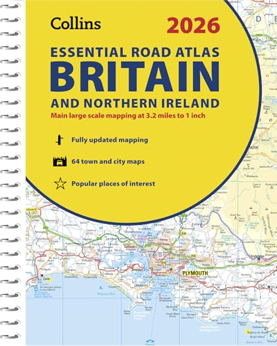 2026 Collins Essential Road Atlas Britain and Northern Ireland: Clear and detailed map of Britain and Ireland in A4 size with spiral binding (Collins Road Atlas) von Collins