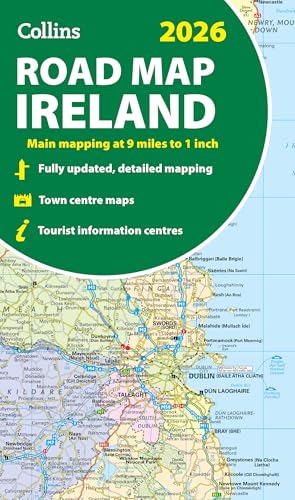 2026 Collins Road Map of Ireland: Clear and detailed folded map of Ireland (Collins Road Atlas) von Collins