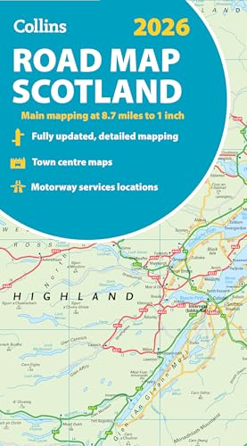 2026 Collins Road Map of Scotland: Folded Road Map (Collins Road Atlas) von Collins