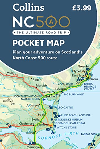 NC500 Pocket Map: Plan your adventure on Scotland’s North Coast 500 route official map von Collins