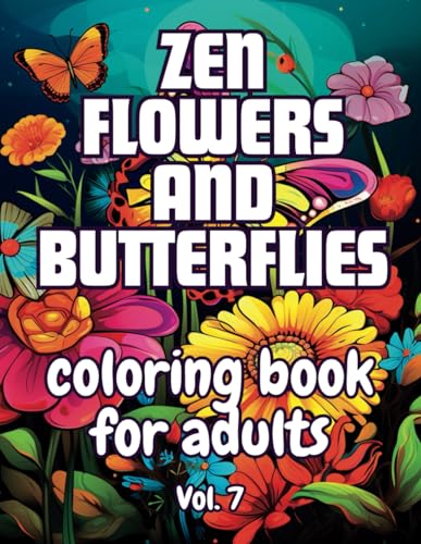 Butterflies and Flowers Coloring Book for Adults Bold and Easy, 50 Large Print Designs VOL 7: Effortless Coloring for Peaceful Moments von Independently published