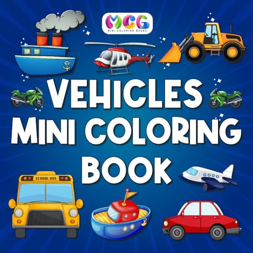 Mini Coloring Book: Vehicles: Bold & Easy: Designs For Kids And Adults (Simple And Cute Coloring Books) von Mini Coloring Books