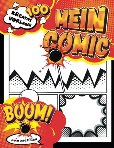 Comic Malbuch: Anime-Skizzenbuch ohne Blasen 100 Vorlage zum Zeichnen eigener Geschichten für Kinder, Jugendliche und Erwachsene Comic-Liebhaber