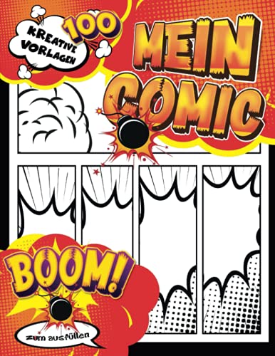 Zeichenbuch Comic: Leere Comic-Panels zum Erstellen eigener Comics im Stil der Professional Edition | Leeres Comic-Notizbuch für Kinder und Erwachsene mit einer Vielzahl von Vorlagen
