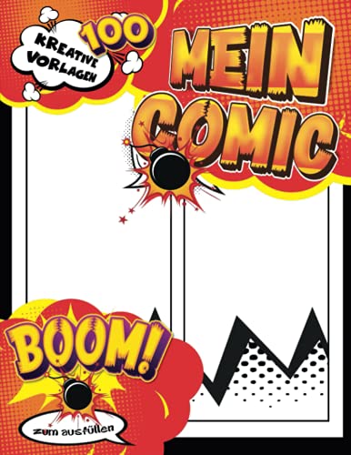 Zeichnen Anime Comics: Leeres Comic-Notizbuch zum Erstellen Ihres eigenen Comic-Buches | A4 groß | 100 Seiten mit Variantenvorlagen | Comic-Streifenbuch zum Zeichnen von Independently published