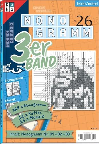 Nonogramm 3er-Band Nr. 26 (Pic-a-Pix: Logik-Rätsel): Rätsel fürs Auge (Nonogramm 3er-Band: (Pic-a-Pix/Rätsel fürs Auge), Band 26)