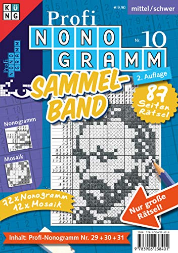 Profi-Nonogramm 3er-Band.Nr.10: mittel/schwer. Nur große Rätsel! 72 Nonogramm +12 Mosaik von Keesing Schweiz AG