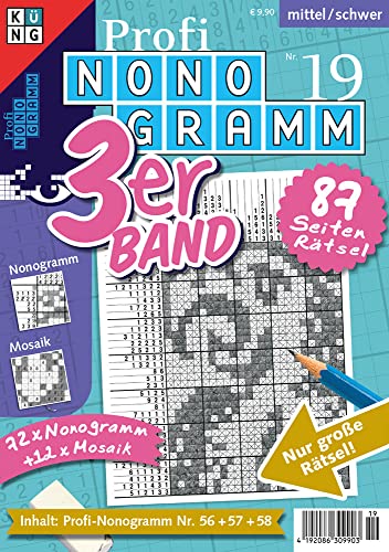 Profi-Nonogramm 3er-Band Nr. 19 (Pic-a-Pix / Logik-Rätsel): Rätsel fürs Auge