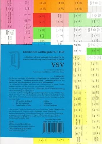 VSV Verwaltungsfachwirt/in-Ausbildung Dürckheim-Griffregister Nr. 1156 für die Vorschriftensammlung für drei Verwaltung in Bayern, VSV 2017: 352 ..DIE NEUAUFLAGE 2019 HAT ISBN 9783864532092