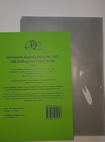 420 DürckheimRegister-FOLIEN für die VSPA-Bayern: 420 transparente FOLIEN für die VSPA Bayern 420 DürckheimRegister-FOLIEN für die VSPA-Bayern: 420 transparente FOLIEN für die VSPA Bayern